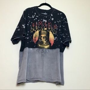 AC/DC Back in Black 1980 tie-dye graphic band tee